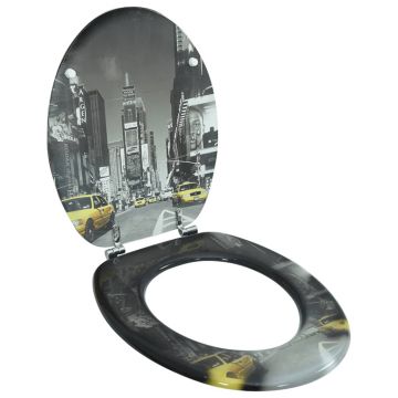Scaun de toaleta cu capac din mdf, design din portelan