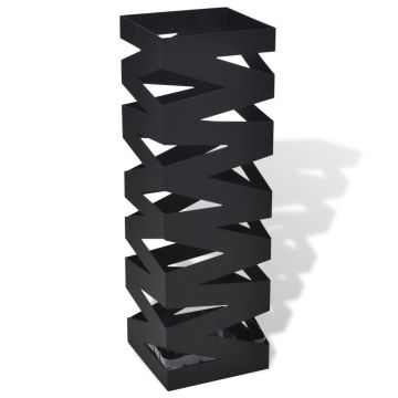 Suport pentru umbrele, patrat, depozitare bastoane, alb, 48,5 cm, otel