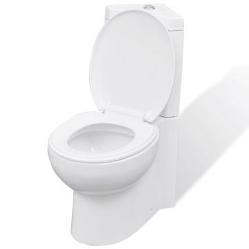 Vas toaleta din ceramica, wc baie de colt, alb