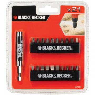 Black  Decker  A7074 - Set capete de insurubare mixte 21 bucati