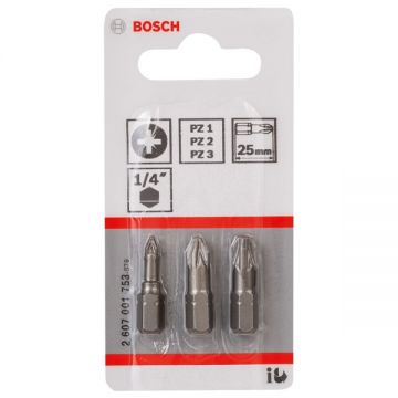 Bosch  2607001753 - Set capete de insurubare profil PZ1 PZ2 PZ3 3 bucati