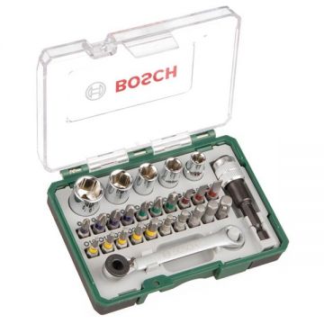 Bosch  2607017160 - Set capete de insurubare si chei tubulare mixte 27 bucati