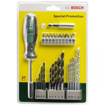 Bosch  2607017201 - Set accesorii insurubare si burghie mixte 27 bucati