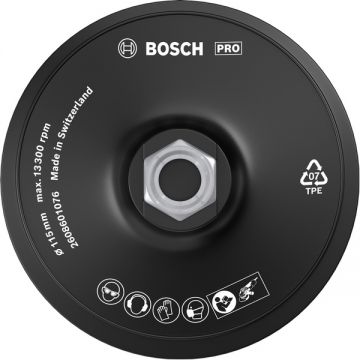 Bosch  PRO Backing Pad - Placa de slefuire rotunda cu scai 115 mm fara gauri compozitie dura polizoare unghiulare