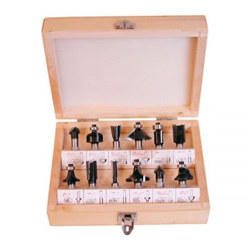 HiKOKI  500507 - Set cutite frezat tija 8 mm ambalaj lemn 12 bucati