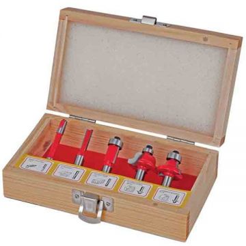 Raider  158302 - Set cutite frezat tija 8 mm ambalaj lemn 5 bucati