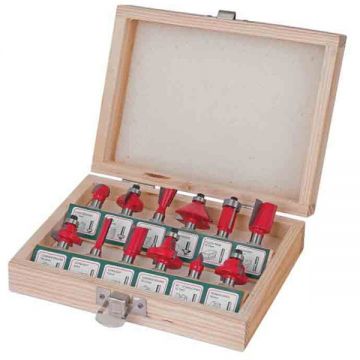Raider  158303 - Set cutite frezat tija 8 mm ambalaj lemn 12 bucati
