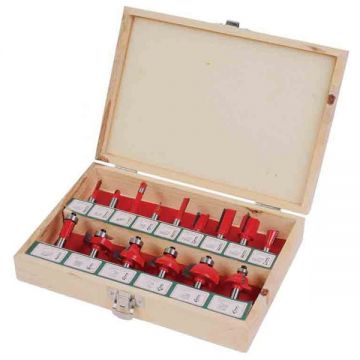 Raider  158304 - Set cutite frezat tija 8 mm ambalaj lemn 15 bucati
