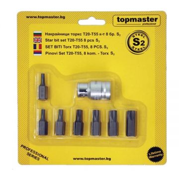 Topmaster  330325 - Set capete de insurubare profil TX20 TX25 TX30 TX40 TX45 TX50 TX55 8 bucati