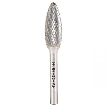 BOHRCRAFT  5035 - Freza cu carburi metalice  3x6x38 mm tija 3 mm forma H (ovala cu cap rotunjit) tais dublu