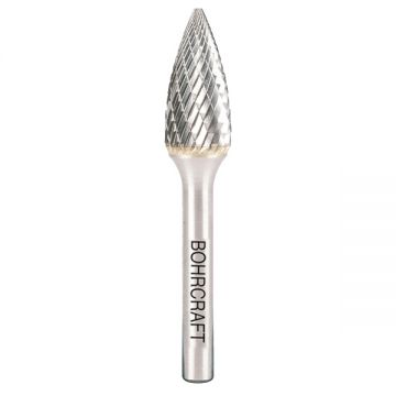 BOHRCRAFT  5130 - Freza cu carburi metalice  8x20x65 mm tija 6 mm forma G (conica cu cap ascutit) tais dublu