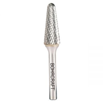 BOHRCRAFT  5150 - Freza cu carburi metalice  6x16x50 mm tija 6 mm forma L (conica dreapta cu cap rotunjit) tais dublu