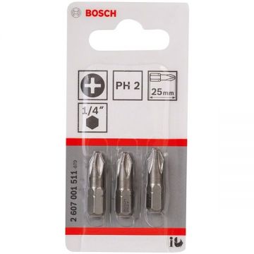 Bosch  2607001511 - Set capete de insurubare profil PH2 3 bucati