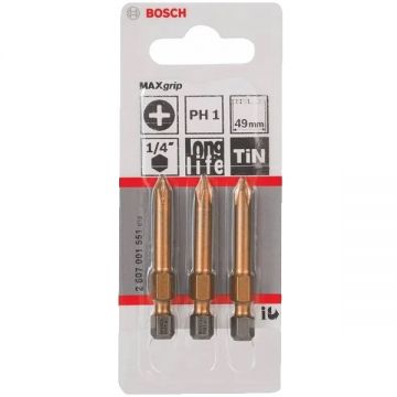 Bosch  Max Grip - Set capete de insurubare profil PH1 3 bucati