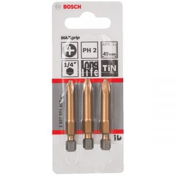 Bosch  Max Grip - Set capete de insurubare profil PH2 3 bucati