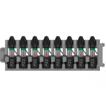 Bosch  PRO Pozidriv Impact - Set capete de insurubare profil PZ2 8 bucati