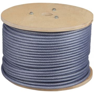 Evotools  673564 - Rola de cablu din otel zincat 4  mm 100  m invelis plastic