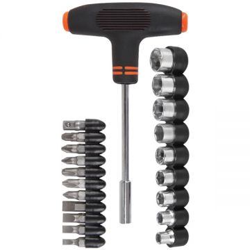 Evotools  675947 - Set capete de insurubare si chei tubulare mixte 21 bucati