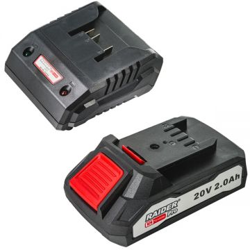Raider  RDP-R20 - Set 1 acumulator si incarcator Li-Ion 20 V 2 Ah