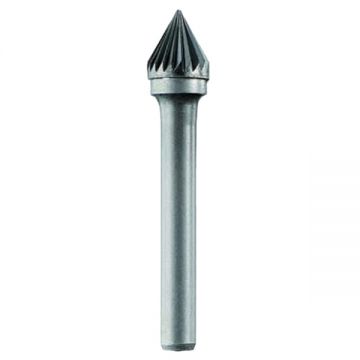 Tivoly  1031741 - Freza cu carburi metalice  10x20x65 mm tija 6 mm forma J (cu cap conic - unghi 60 grade) tais simplu