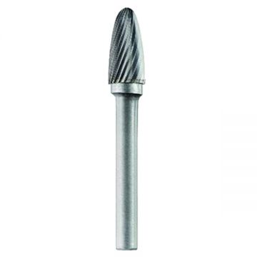 Tivoly  10318210 - Freza cu carburi metalice  10x20x65 mm tija 6 mm forma F (conica cu cap rotunjit) tais simplu