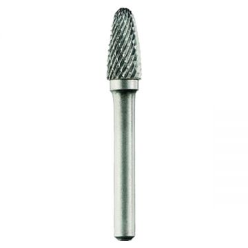 Tivoly  1031831 - Freza cu carburi metalice  10x20x65 mm tija 6 mm forma F (conica cu cap rotunjit) tais dublu