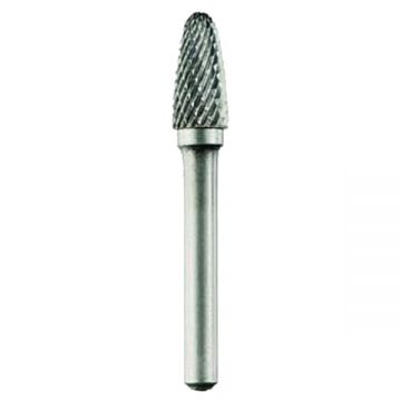 Tivoly  1031832 - Freza cu carburi metalice  12x25x70 mm tija 6 mm forma F (conica cu cap rotunjit) tais dublu