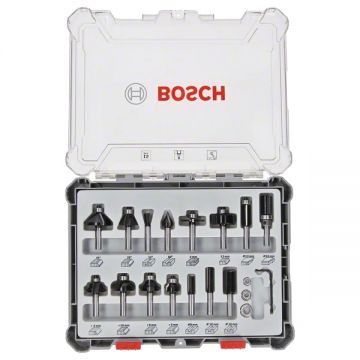 Bosch  2607017472 - Set cutite frezat tija 8 mm ambalaj plastic 15 bucati