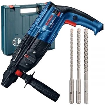 Bosch  GBH 240 + Plus-5X - Rotopercutor SDS-Plus 790 W 2.7 J valiza plastic + Set burghie SDS-Plus 6-10 mm 3 bucati