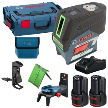 Bosch  GCL 2-50 CG + 1600A019R8 - Nivela laser cu linii si puncte 2 linii laser 20 m valiza speciala + Set 2 acumulatori si incarcator Li-Ion 12 V 2 Ah