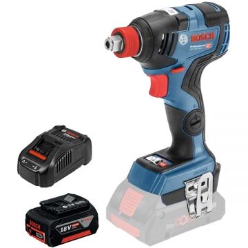 Bosch  GDX 18V-200 C + GBA + GAL 1880 CV - Masina de insurubat cu impact 200 Nm M4-M14 + Set acumulator si incarcator Li-Ion 18 V 5 Ah