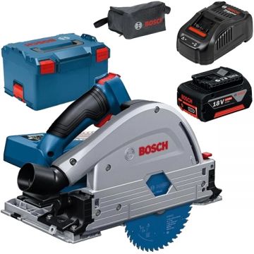 Bosch  GKT 18V-52 GC BITURBO + GBA + GAL 1880 CV - Fierastrau circular 140x20 mm valiza speciala + Set acumulator si incarcator Li-Ion 18 V 5 Ah