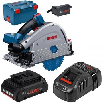 Bosch  GKT 18V-52 GC BITURBO + ProCORE + GAL 1880 CV - Fierastrau circular 140x20 mm valiza speciala + Set 1 acumulator si incarcator Li-Ion 18 V 4 Ah