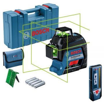 Bosch  GLL 3-80 G + LR 7 - Nivela laser cu linii 30 m valiza plastic + Receptor 50 m