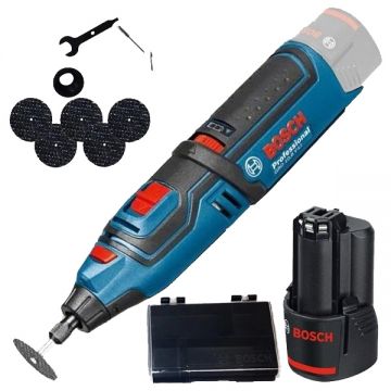 Bosch  GRO 12V-35 - Polizor drept 3.2 mm accesorii +  Acumulator Li-Ion 12 V 3 Ah