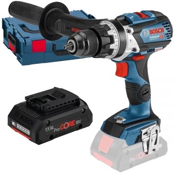 Bosch  GSB 18V-110 C + ProCORE - Masina de gaurit si insurubat cu percutie 110 Nm valiza speciala + Acumulator Li-Ion 18 V 4 Ah