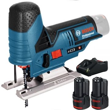 Bosch  GST 12V-70 + 1600A019R8 - Fierastrau pendular + Set 2 acumulatori si incarcator Li-Ion 12 V 2 Ah