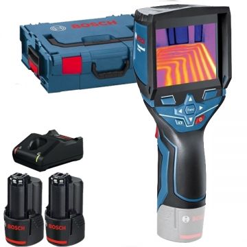 Bosch  GTC 400 C + 1600A019R8 - Termodetector + Set 2 acumulatori si incarcator Li-Ion 12 V 2 Ah