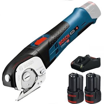 Bosch  GUS 12V-300 + 1600A019R8 - Foarfeca + Set 2 acumulatori si incarcator Li-Ion 12 V 2 Ah