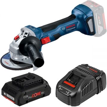 Bosch  GWS 180-LI + ProCORE + GAL 1880 CV - Polizor unghiular 125 mm + Set acumulator si incarcator Li-Ion 18 V 4 Ah