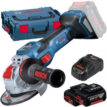 Bosch  GWX 18V-15 SC X-LOCK BITURBO - Polizor unghiular 125 mm valiza speciala + Set 2 acumulatori si incarcator Li-Ion 18 V 5 Ah
