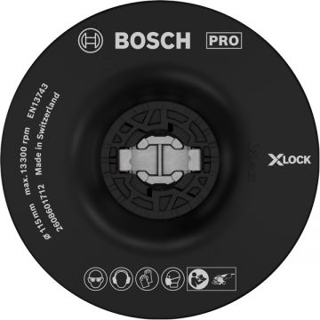 Bosch  PRO mediu X-LOCK - Placa de slefuire rotunda cu scai 115 mm fara gauri compozitie medie -