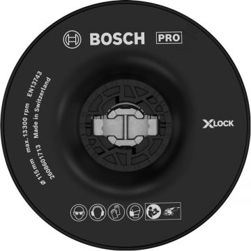 Bosch  PRO X-LOCK - Placa de slefuire rotunda cu scai 115 mm fara gauri compozitie dura -