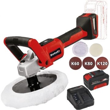 Einhell  CE-CP 18/180 Li E PXC + Starter Kit - Masina de lustruit 180 mm + Set 1 acumulator si incarcator Li-Ion 18 V 4 Ah