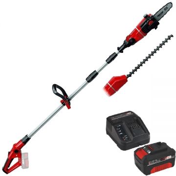 Einhell  GE-HC 18 Li T PXC + Starter Kit - Drujba 20 cm 3.76 m/s + Set 1 acumulator si incarcator Li-Ion 18 V 4 Ah
