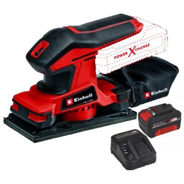 Einhell  TC-OS 18/187 Li PXC + Starter Kit - Slefuitor cu vibratii 187x90 mm + Set 1 acumulator si incarcator Li-Ion 18 V 4 Ah