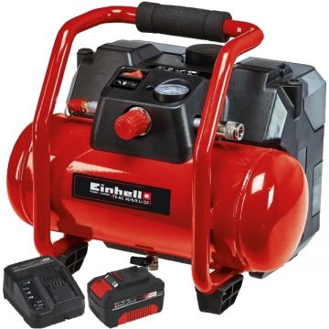 Einhell  TE-AC 36/6/8 Li OF Set PXC + Starter Kit - Compresor 6 l 130 l/min 8 bar accesorii + Set 1 acumulator si incarcator Li-Ion 18 V 4 Ah