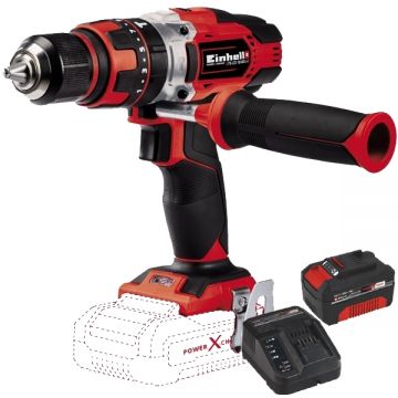 Einhell  TE-CD 18/48 Li-i PXC + Starter Kit - Masina de gaurit si insurubat cu percutie 48 Nm + Set 1 acumulator si incarcator Li-Ion 18 V 4 Ah