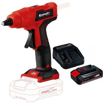 Einhell  TE-CG 18 Li PXC + Starter Kit - Pistol de lipit cu bagheta siliconica 11 mm 170 grade C + Set 1 acumulator si incarcator Li-Ion 18 V 2.5 Ah