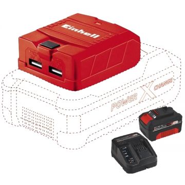 Einhell  TE-CP 18 Li USB PXC + Starter Kit - Adaptor USB + Set 1 acumulator si incarcator Li-Ion 18 V 4 Ah